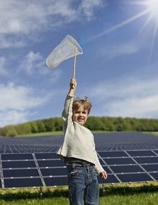 boy with solar panels
